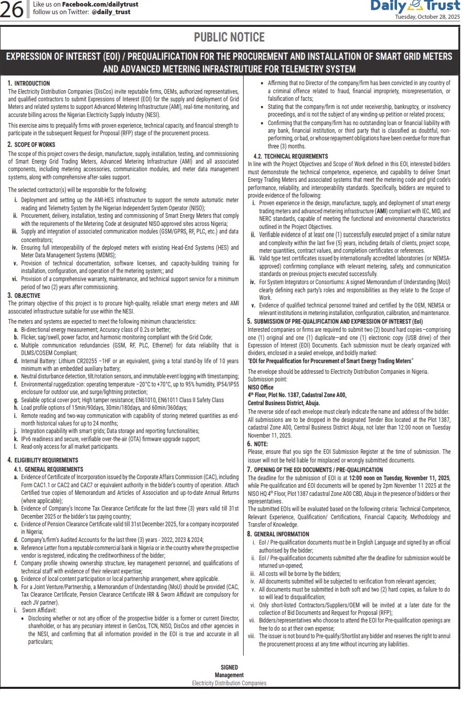 DISCOS Expression of Interest Page